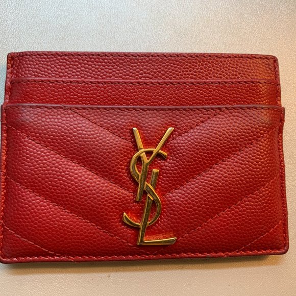 Monogram Card Case In Quilted Embossed Leather - Picture 1 of 3